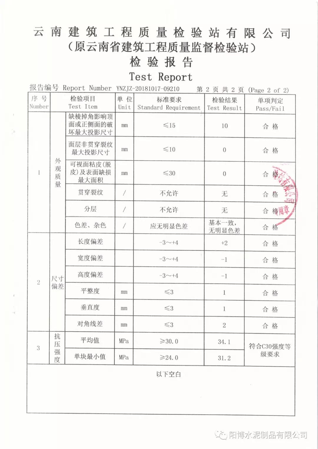 高品質(zhì)C30立緣石（路緣石）檢測報(bào)告